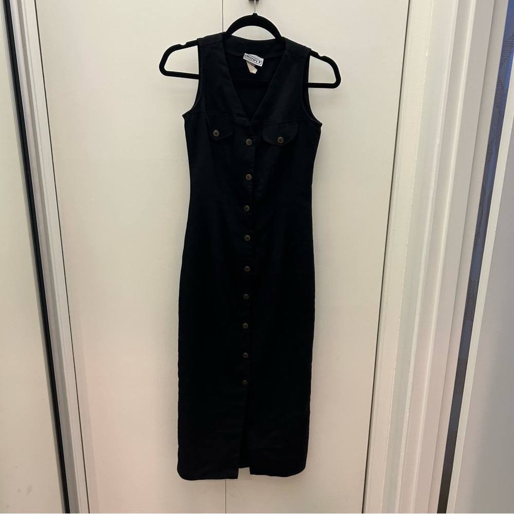 Vintage Maxi Fitted Button Cotton Dress